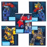 Тетрадь 12 листов, линейка, &quot;Трансформеры&quot;, 5 видов МИКС, Transformers