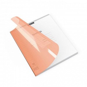 Тетрадь 18 листов линейку ErichKrause CoverPrо Neon "Классика", пластиковая обложка, блок офсет, белизна 100%, оранжевая