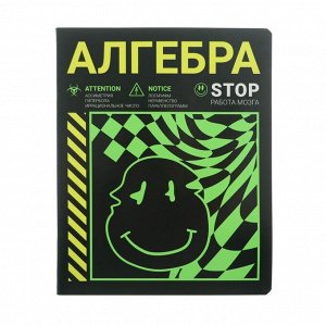 Тетрадь предметная «Неоновый Смайл», 48 листов в клетку «Алгебра», обложка мелованный картон, неоновая краска, блок 65 г/м