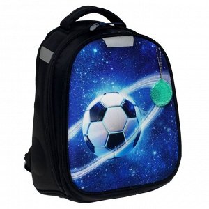 Рюкзак каркасный школьный, 38 х 30 х 16 см, 3D-рисунок, Calligrata Т "Футбол"