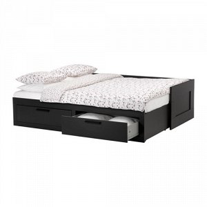 Кушетка IKEA оригинал Бримнэс, каркас, цвет черный, 2 ящика