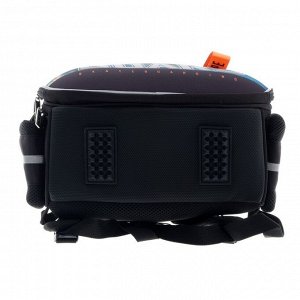 Рюкзак каркасный 38 х 29 х 15 см, 3D эффект, Hatber Ergonomic light "СкейтБорд", чёрный/оранжевый/синий NRk_71041