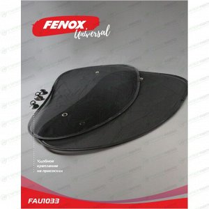 Шторка солнцезащитная Fenox, на боковое стекло, 660х380мм, на присосках, чёрные, полиэстер, 2 шт, арт. FAU1033