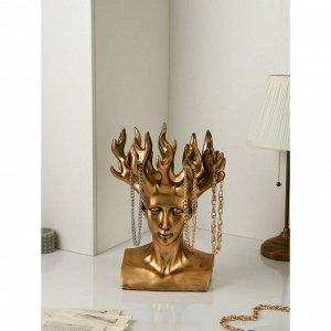 Садовая фигура "Огненная дева", полистоун, 50 см, золото, 1 сорт, Иран, 1 сорт