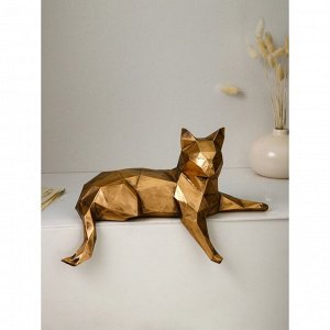 Фигура "Кошка грациозная", полистоун, 26 см, золото, 1 сорт, Иран