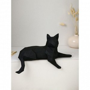 Садовая фигура "Кошка грациозная", полистоун, 26 см, матово-чёрный, 1 сорт, Иран
