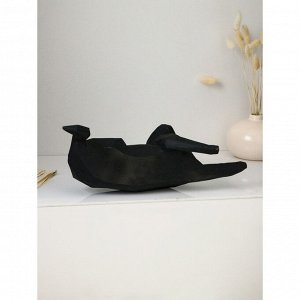 Садовая фигура "Кошка грациозная", полистоун, 26 см, матово-чёрный, 1 сорт, Иран