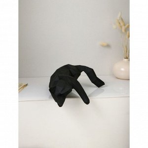 Садовая фигура "Кошка отдыхает", полистоун, 26 см, матово-чёрный, 1 сорт, Иран