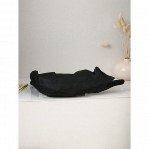 Садовая фигура "Кошка отдыхает", полистоун, 26 см, матово-чёрный, 1 сорт, Иран