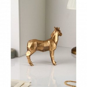 Садовая фигура "Пони", полистоун, 25 см, золото, 1 сорт, Иран