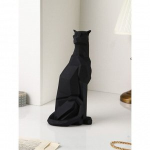 Садовая фигура "Кошка", геометрия, полистоун, 41 см, матово-чёрный, 1 сорт, Иран