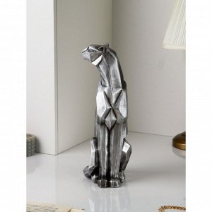 Садовая фигура "Кошка", геометрия, полистоун, 41 см, серебро, 1 сорт, Иран