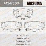 Колодки тормозные дисковые Masuma передние, комплект на ось (4 шт), арт. MS-2356