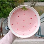 Тарелка керамическая, цвет розовый