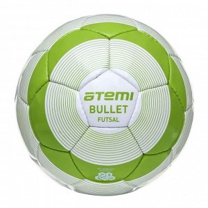 Мяч футбольный Atemi BULLET FUTSAL, PU, бел/зел, размер 4, окруж 62-63