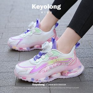Детские сетчатые кроссовки на шнурках-затяжках Keyolong, цвет розовый