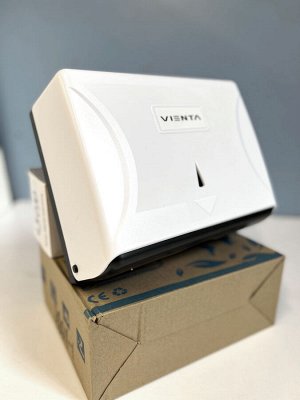 Диспенсер VIENTA бело-черный для бум.полотенец, пластик (26*20,5*10)
