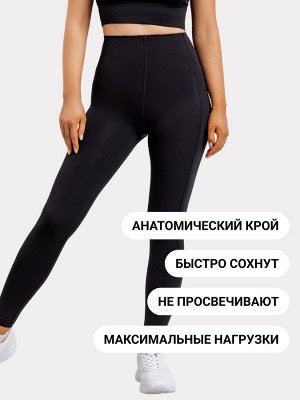 Плотные облегающие легинсы из интерлока черного цвета