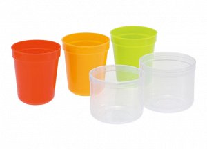 Пластиковые стаканы разноцветные (набор в пластиковом футляре), 3шт х 200 мл. Япония