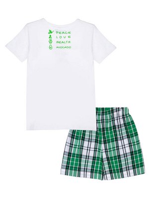 Комплект для девочек: фуфайка трикотажная (футболка), шорты текстильные