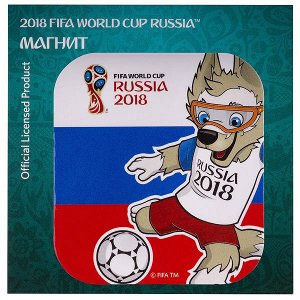 FIFA 2018 Магнит картон Забивака "Удар!" триколор