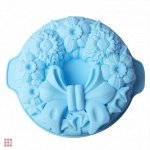 Силиконовая форма для выпечки &quot;Цветы с бантиком&quot; 22см.