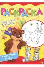 Животные в лесу. Раскраска