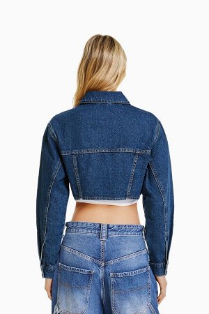 Укороченная джинсовая куртка 03211335