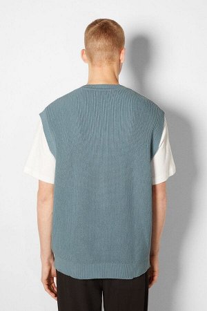 Трикотажный свитер с V-образным вырезом 03085715