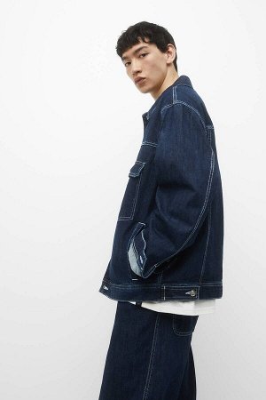 PULL&BEAR Мужская джинсовая куртка квадратного кроя Wrangler ATG 03715500