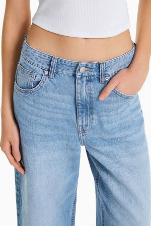 Широкие укороченные джинсы 00017534