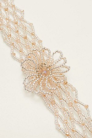 Ожерелье-чокер с цветком из бисера 00374411