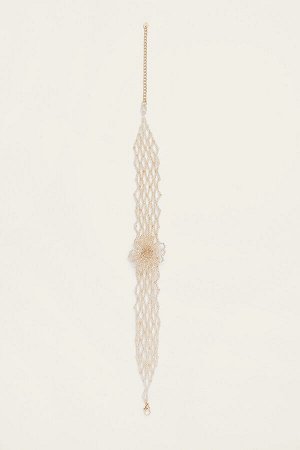 Ожерелье-чокер с цветком из бисера 00374411