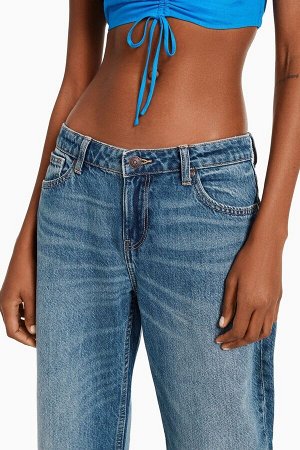 Укороченные джинсы прямого кроя с заниженной талией 05014352