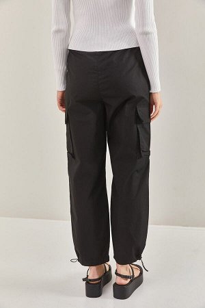 Женские брюки из поплина с эластичной талией и карманомstdкарго 40811022