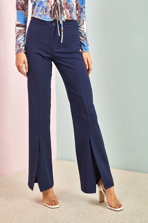 Женские брюки из ткани Atlas с разрезами 30801009
