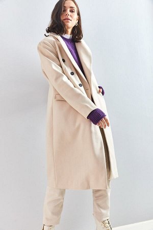 Женское пальто на подкладке с 6 пуговицами 40081003