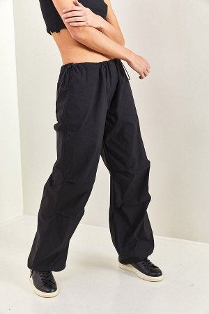 Женские брюки из эластичной парашютной ткани на талии и штанинах 4212 40081045