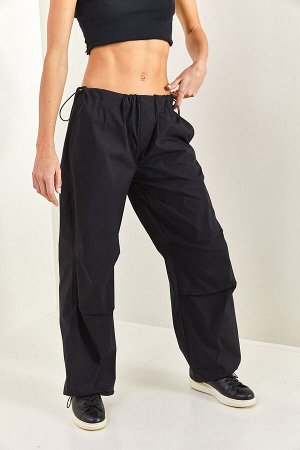 Женские брюки из эластичной парашютной ткани на талии и штанинах 4212 40081045
