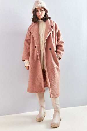Женское длинное пальто из букле 8087 40051021