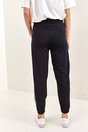 Женские брюки в полоску с эластичной резинкой на талии 40071016