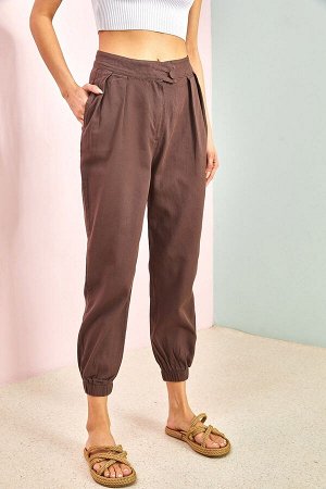 Женские брюки из эластичного эластичного габардина с детальной отделкой на пуговицах 1022 30961021