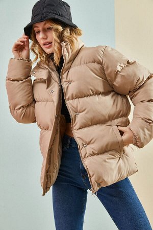 Женское надувное пальто с воротникомstdстойкой спереди 30301007