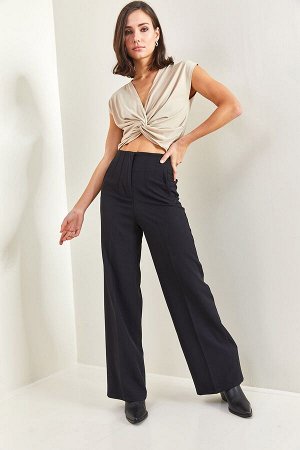 Женские брюки Plazzo со скрытыми карманами и травой 40081039