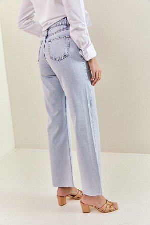 Женские широкие брюки с вышивкой камнями и лазерной резкой 40501020