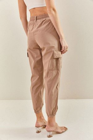 Женские брюкиstdкарго с эластичным поясом на талии и штанинах 40501019