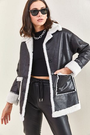 Женское плюшевое пальто Suet с двойным карманом 9100 40091001