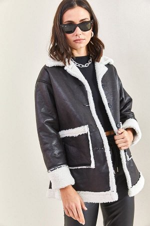 Женское плюшевое пальто Suet с двойным карманом 9100 40091001