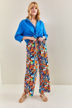 Женские брюки с эластичной резинкой на талии и множеством рисунков 40701001