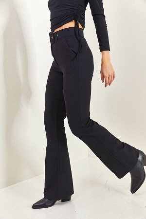 Женские расклешенные брюки с поясом 40081060